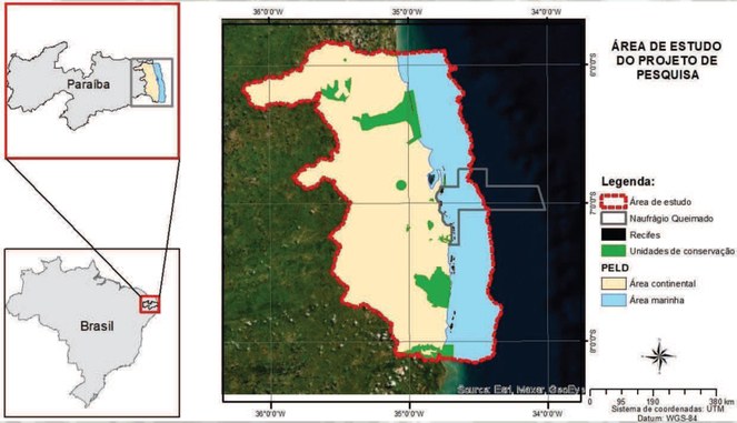 Área de atuação da proposta para o Programa Ecológico de Longa Duração (Imagem: PELD/ECCO)