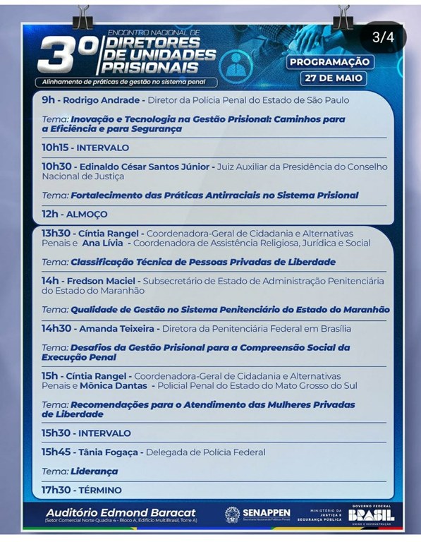 3º Encontro Nacional de Diretores de Unidades Prisionais começou em Brasília_3